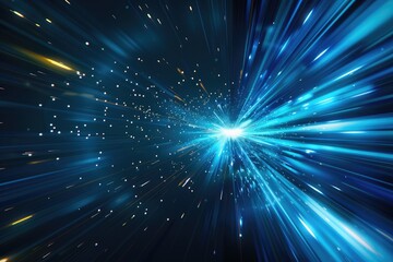 Naklejka premium Abstract Blue and Yellow Light Burst