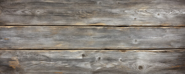 Obraz premium Aged driftwood backdrop with naturally worn, grayish planks. The wood has a rough texture with visible cracks, knots, and salt stains, evoking a coastal, weathered look that adds character and depth