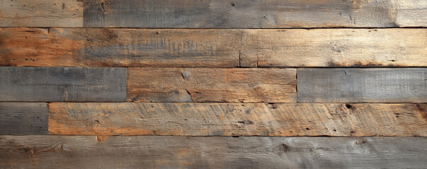 Rustic wooden backdrop with rough, reclaimed barnwood planks in various shades of brown and gray. The surface shows signs of weathering, with deep grain, knots, and cracks adding to the backdrop's