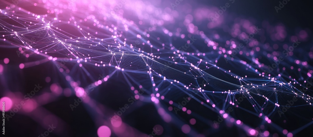 Poster 3d rendering of a digital background depicting big data technology and a creative network map