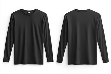 Naklejka premium Black long sleeve tshirt mockup isolated created with Generative AI