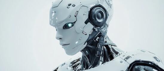 Fototapeta premium 3D rendering of a futuristic robotic figure with advanced technology features