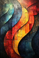 Fototapeta premium Abstract art with vibrant colors and a textured, almost 3D effect.