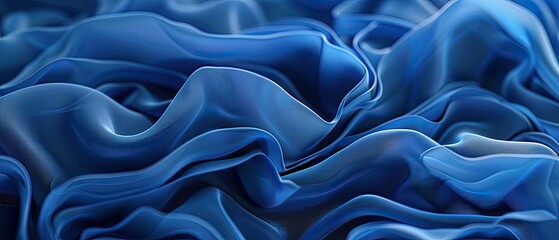 Obraz premium Abstract Blue Draped Fabric Background