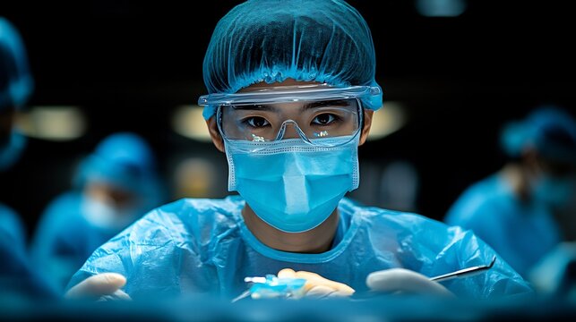 Medical technician preparing procedure hospital environment professional care sterile tools focused interaction supportive setting