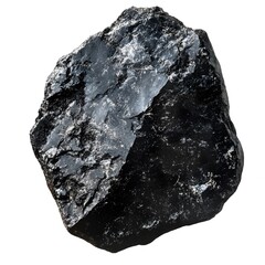 Obraz premium Close-up of raw black lava stone rock sample in detail