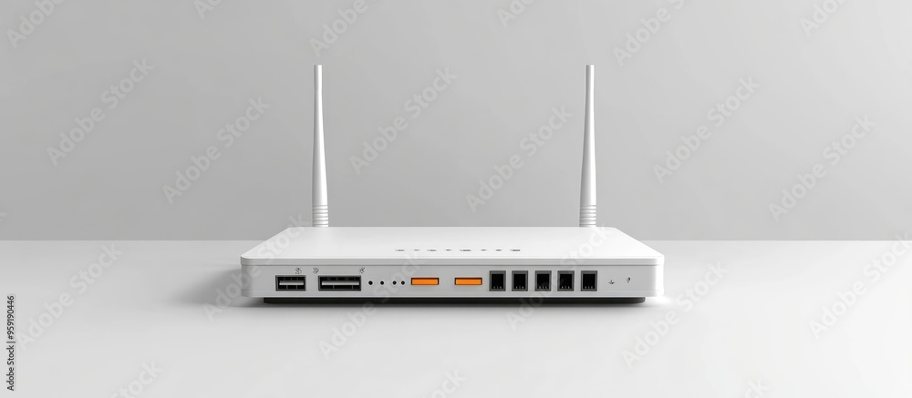 Poster wireless internet router on a plain white background