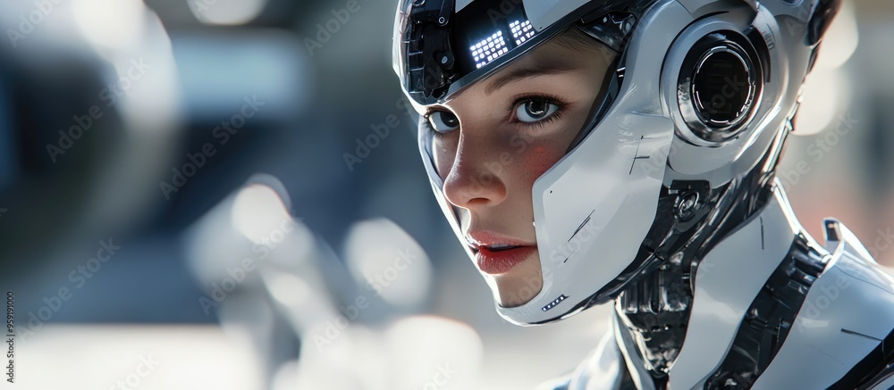 Poster 3d rendering showcasing advancements in robotics and artificial intelligence