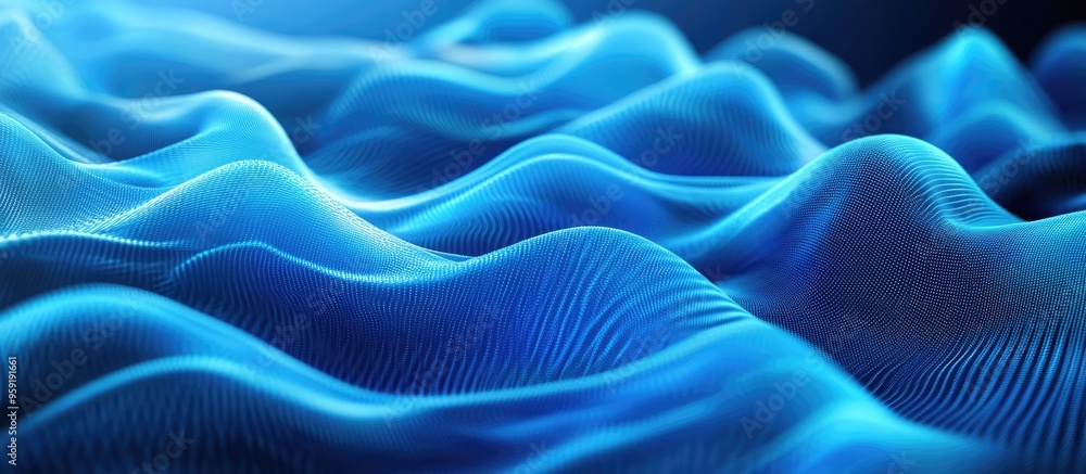 Poster blue wave light screen gradient texture backdrop abstract representation of ai technology and big da