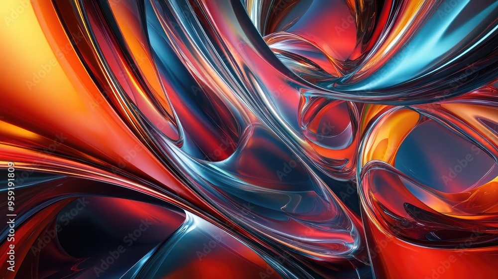 Poster abstract shapes and colors form a backdrop in the geometry of virtual space series enhancing themes 