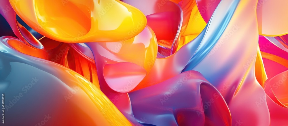 Poster vibrant and colorful abstract design featuring dynamic shapes and patterns perfect for modern backgr