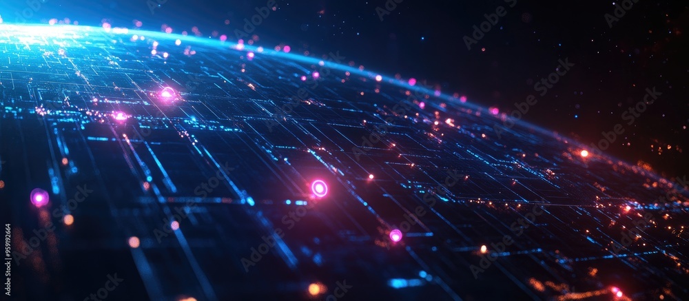 Poster high speed 5g internet connectivity for the internet of things iot showcasing a digital network and 
