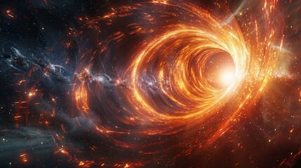 Cosmic Vortex Space Background with Stars and Nebula