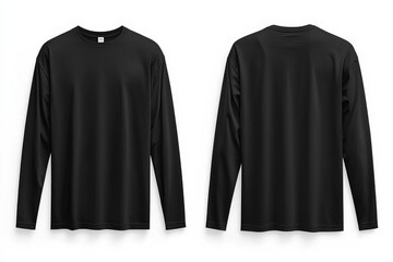 Naklejka premium Black long sleeve tshirt mockup isolated created with Generative AI