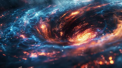 Obraz premium Abstract Galaxy Nebula Space Background - Cosmic Fire