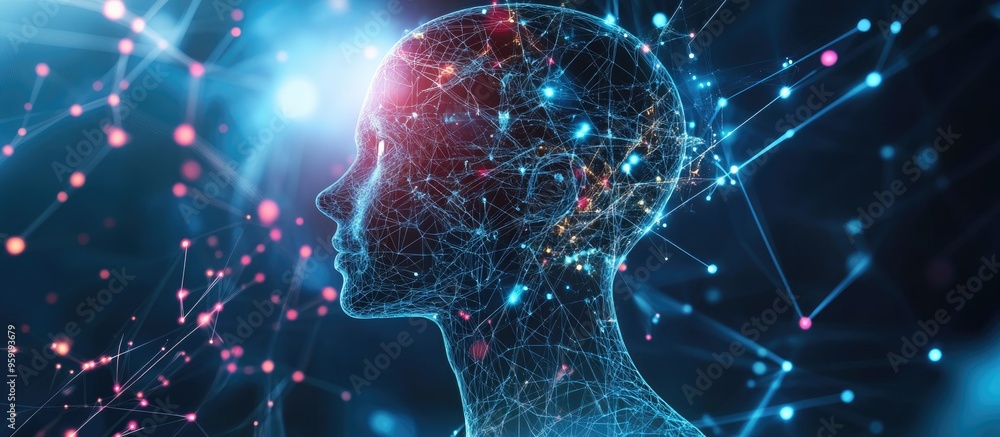Poster ai driven analytics and technology concepts highlighting the collaboration between humans and artifi