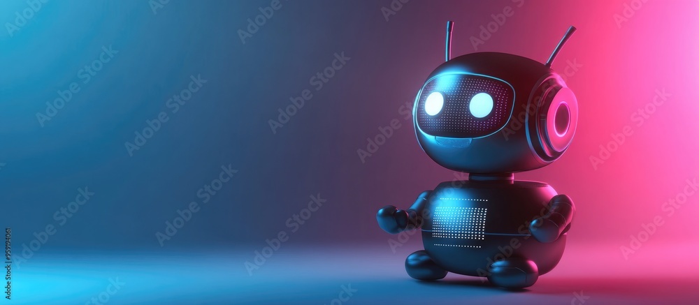 Poster digital chatting artificial intelligence chatbot concept ai driven conversation assistant and roboti