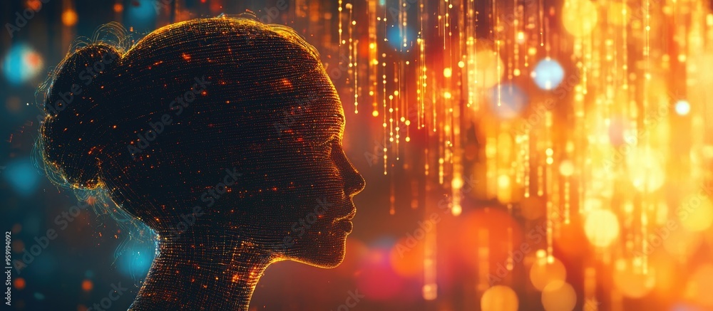 Poster a central 3d character representing an ai assistant symbolizes boundless knowledge and information w