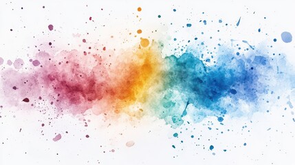 Obraz premium Colorful abstract watercolor splash art on white background