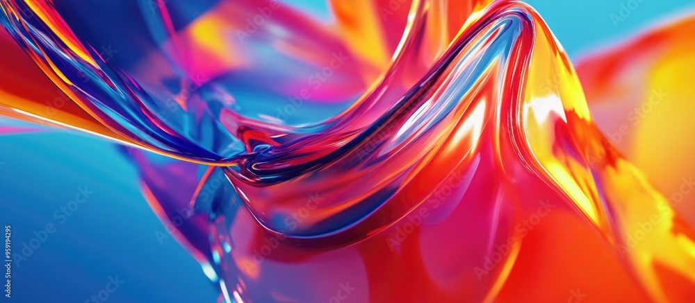 Aufkleber vibrant abstract design with dynamic shapes and colors creating an energetic and modern aesthetic su
