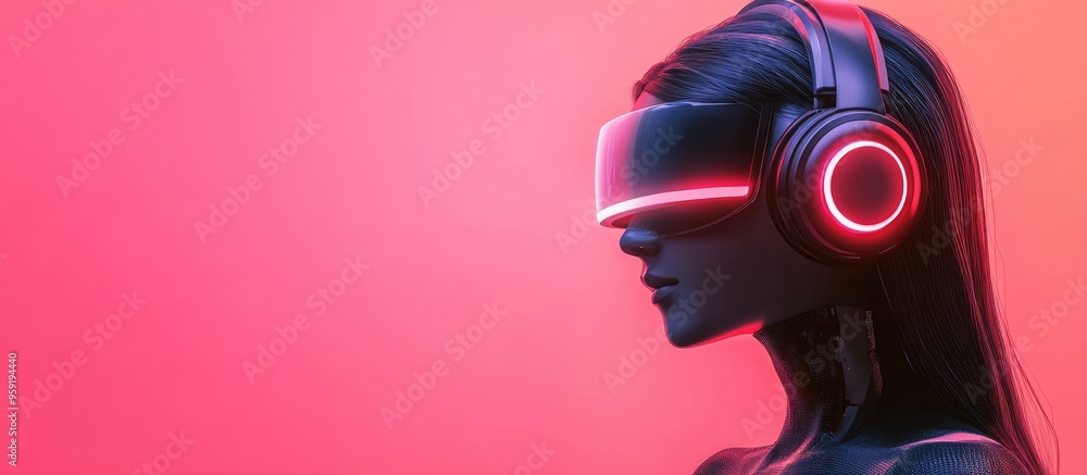 Poster ai powered digital chatbot technology for online customer support futuristic virtual assistant appli