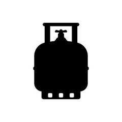 Gas cylinder icon. Black silhouette. Front and side view. Vector simple flat graphic illustration. Isolated object on white background. Isolate.