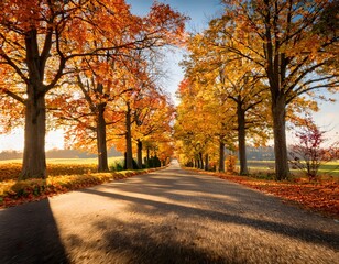 Naklejka premium 美しい秋の紅葉した風景