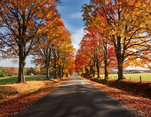 Naklejka premium 美しい秋の紅葉した風景