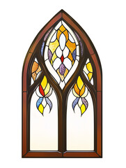 Fototapeta premium stained glass window isolated on transparent background