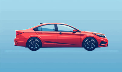 Fototapeta premium A minimalist vector of a car.