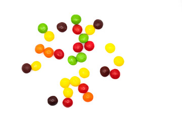 many jelly beans isolated on white