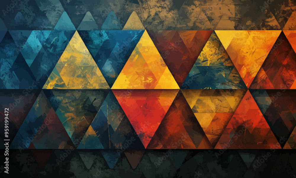 Poster a geometric vector of a triangle pattern.