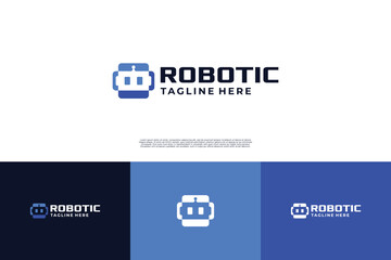 Fototapeta premium Robot program logo design. Artificial intelligence logo design