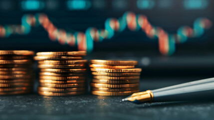 Economy And Finance Background With Money Coins