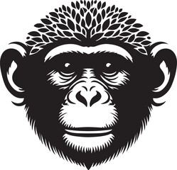 Monkey logo icon vector art illustration 