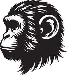 Monkey logo icon vector art illustration 