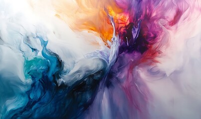Fototapeta premium Abstract Swirling Colors in Hues of Blue, Orange, and Purple