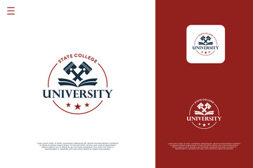 Technician university school emblem logo design