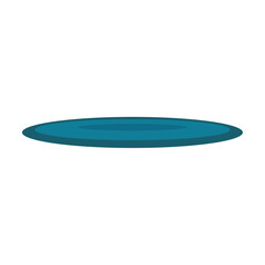 Blue round rug in simple flat cartoon style Vector