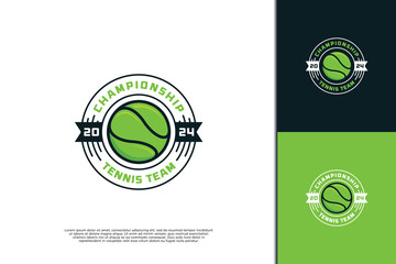 Tennis round badge logo design. Tennis championship logo design