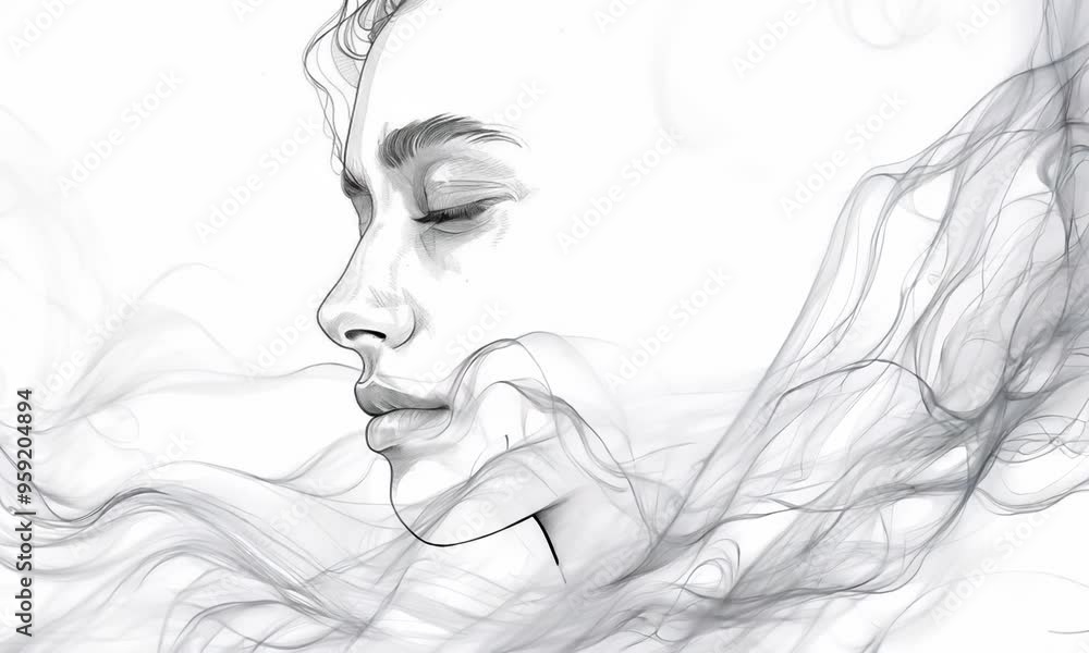 Poster a line drawing that captures the essence of a subject with simple strokes. video