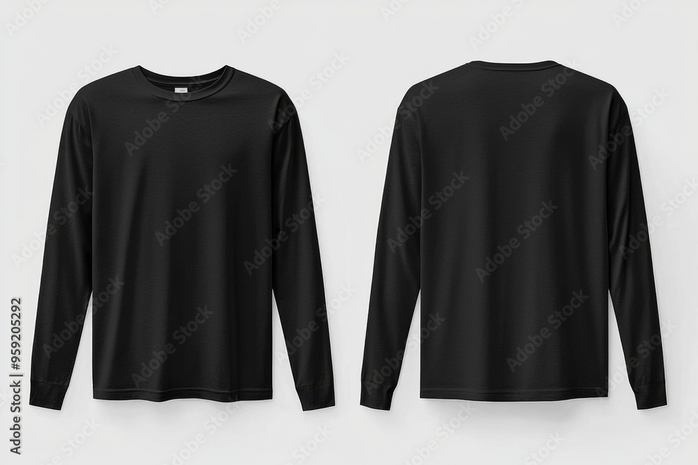 Wall mural Black long sleeve tshirt mockup isolated created with Generative AI