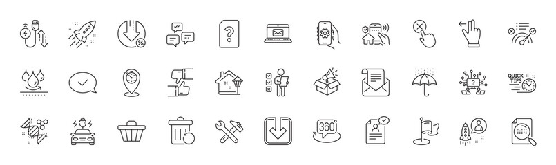 Touchscreen gesture, Street light and Shop cart line icons. Pack of Car charging, Unknown file, Recovery trash icon. Milestone, E-mail, Timer pictogram. House security, Mail newsletter. Vector