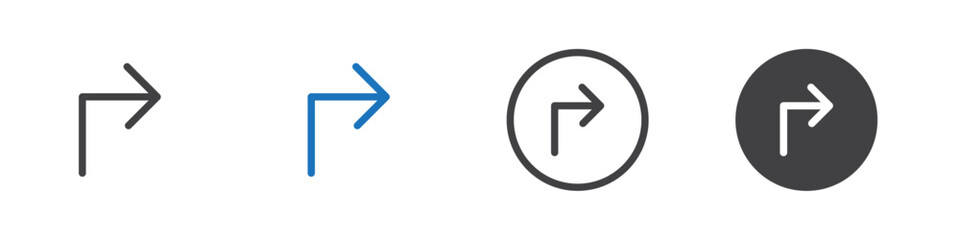 Arrow pointing to the right icon Vector logo outline