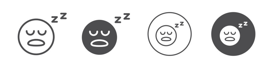 Asleep face emoji icon Vector logo outline