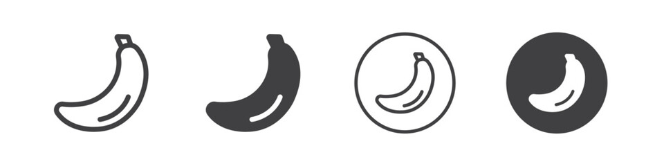 Banana icon Vector logo outline