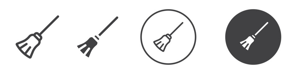 Broom icon Vector logo outline
