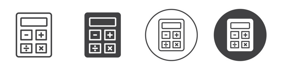 Calculator icon Vector logo outline