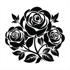 Flowers silhouette, vector images
