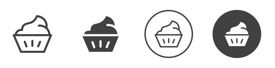 Cupcake icon Vector logo outline